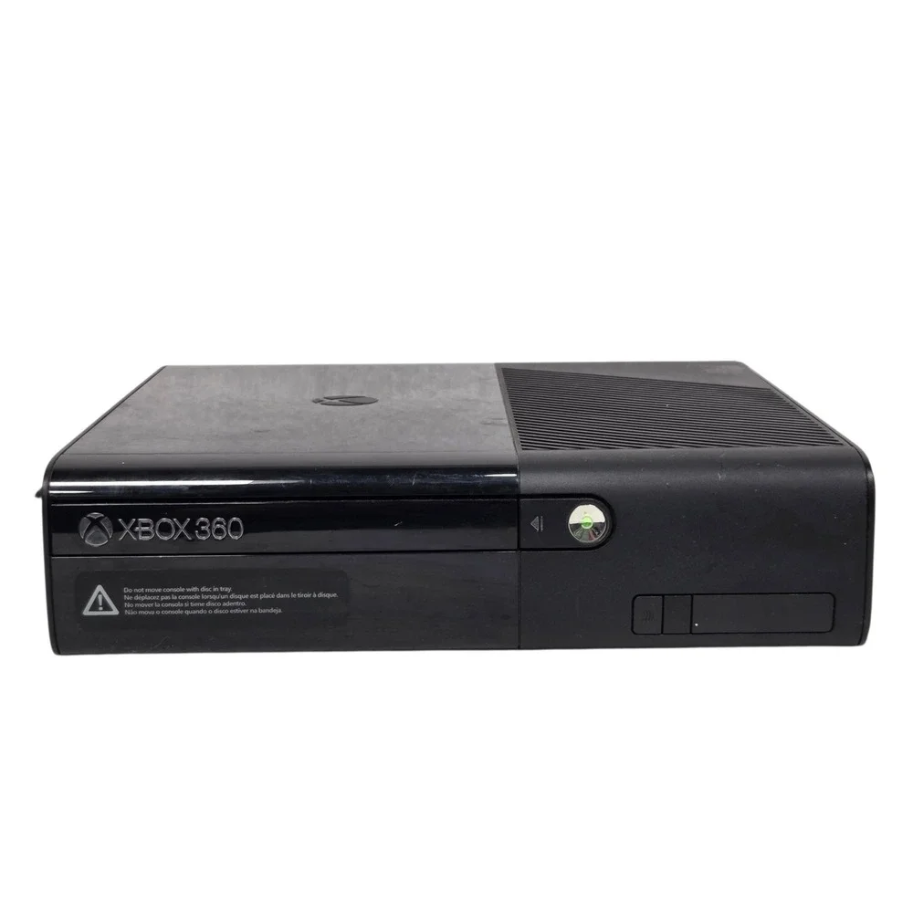 Microsoft Xbox 360 E Console Bundle Black 2 Controllers 20 Games Charging Dock